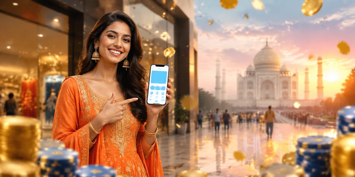 Taj Mahal with mobile phone showing payment app